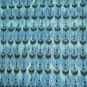 Blue & Black Ikkat Print Chinon KOT-8758