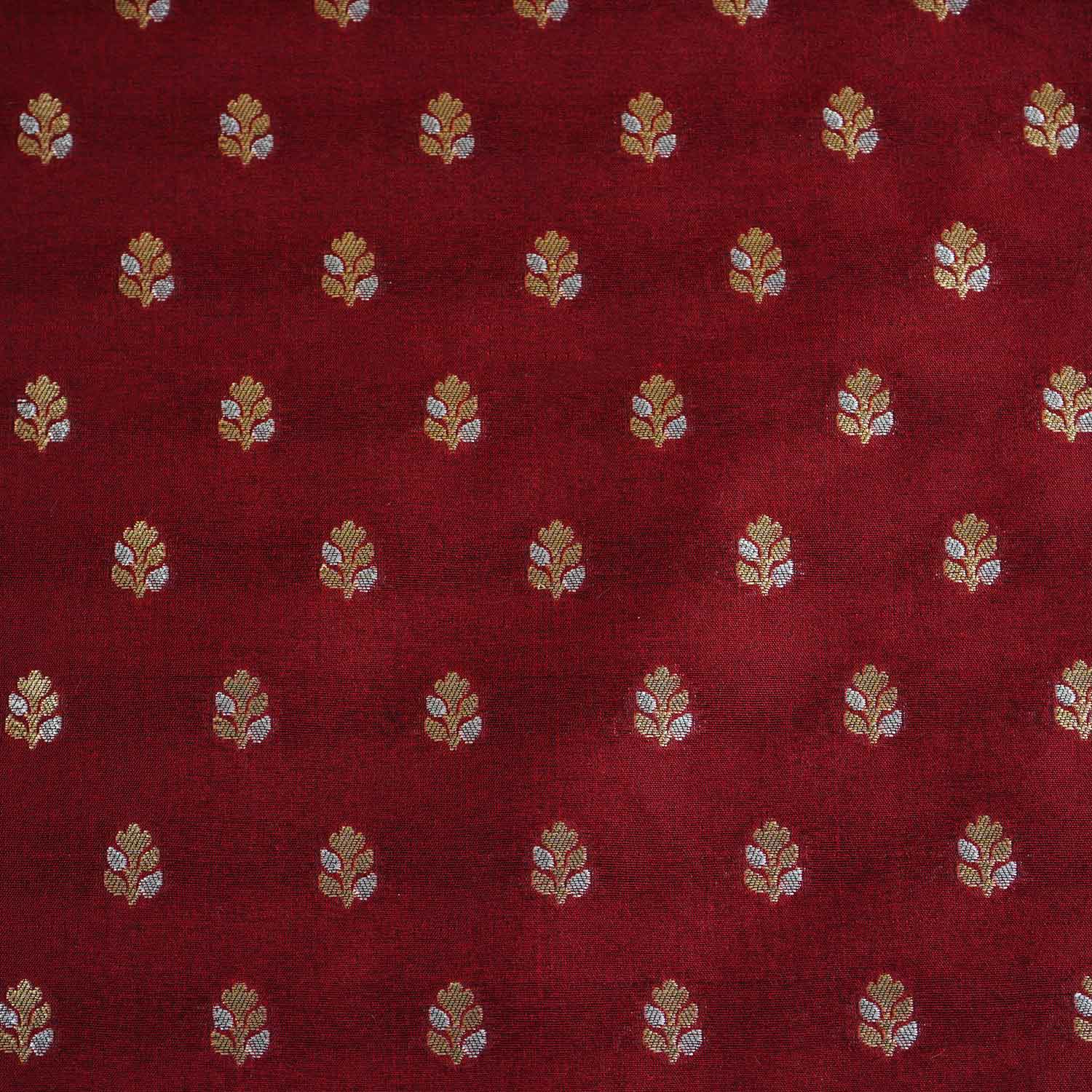 Maroon Butti Katan Silk Fabric NH-28876 - TradeUNO