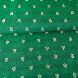 Forest Green Butti Katan Silk Fabric NH-28877 - TradeUNO