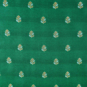 Forest Green Butti Katan Silk Fabric NH-28877 - TradeUNO