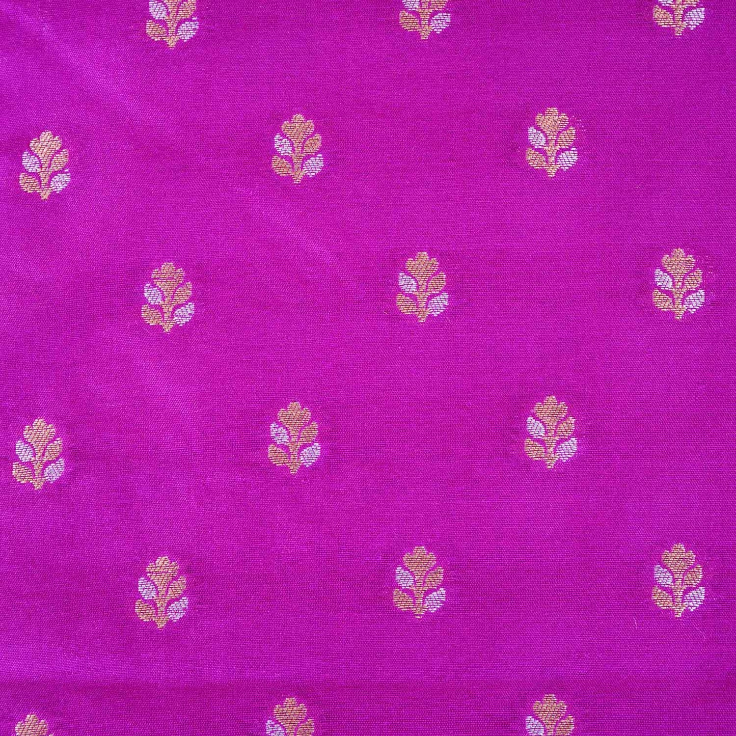 Purple Butti Katan Silk Fabric NH-28878