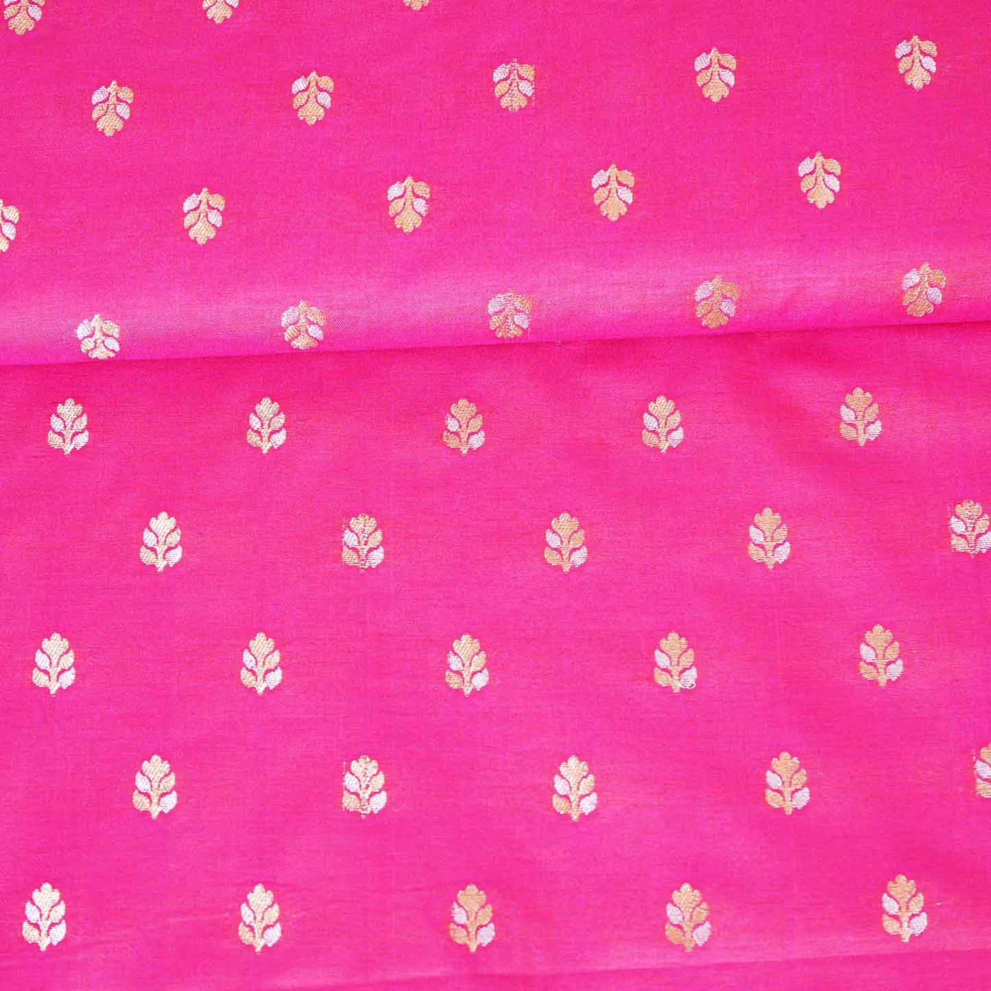 Pink Butti Katan Silk Fabric NH-28879