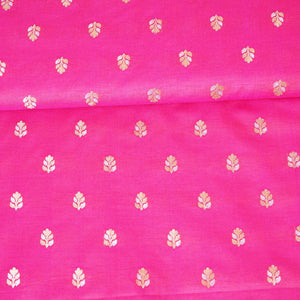 Pink Butti Katan Silk Fabric NH-28879 - TradeUNO