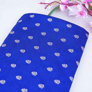 Royal Blue Butti Katan Silk Fabric NH-28880 - TradeUNO