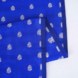 Royal Blue Butti Katan Silk Fabric NH-28880 - TradeUNO