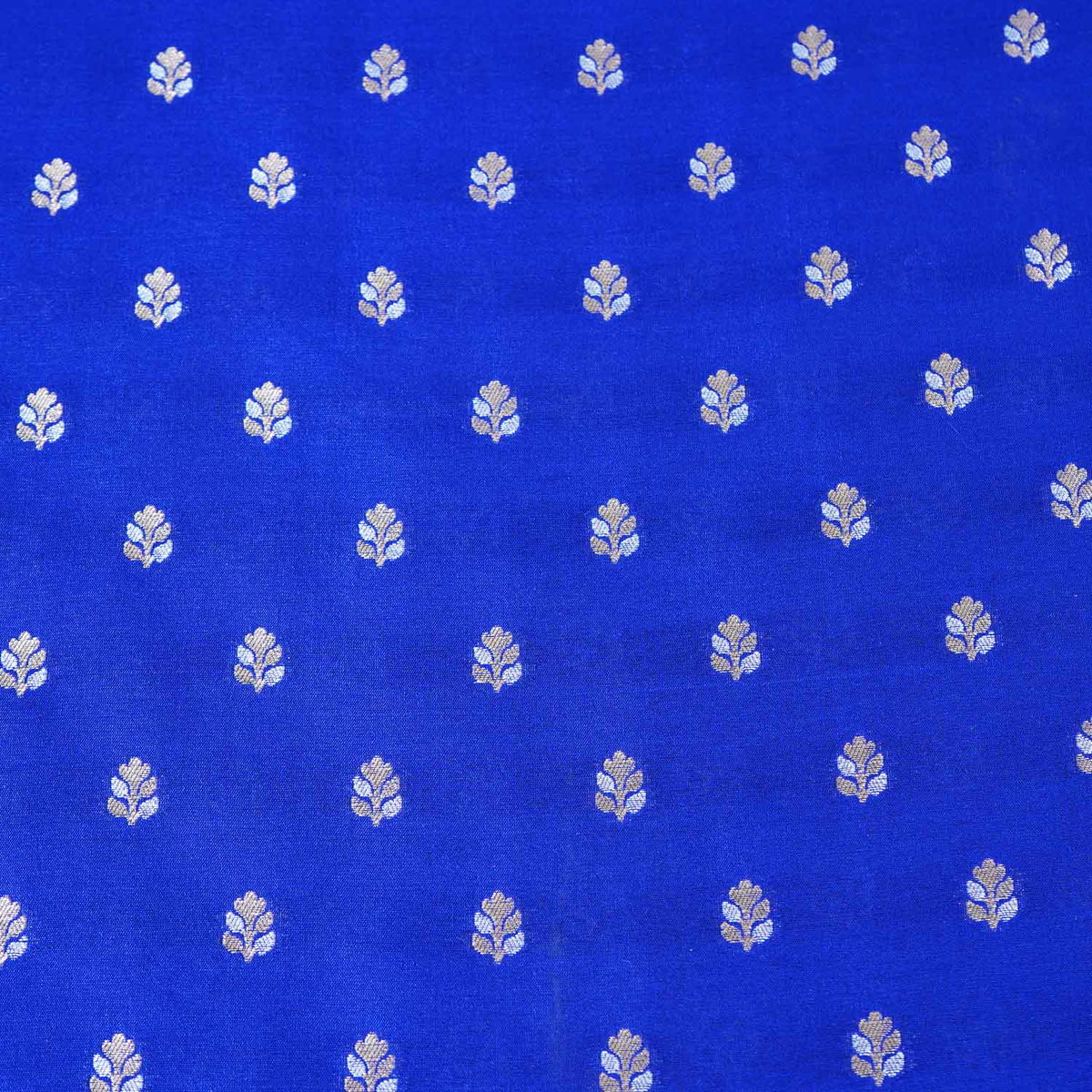 Royal Blue Butti Katan Silk Fabric NH-28880 - TradeUNO