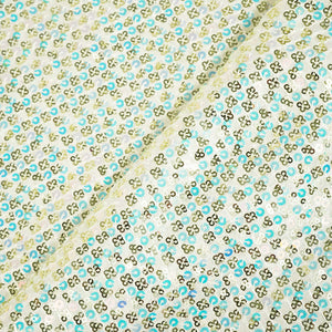White Sequence Embroidery Gerogette KA-8815