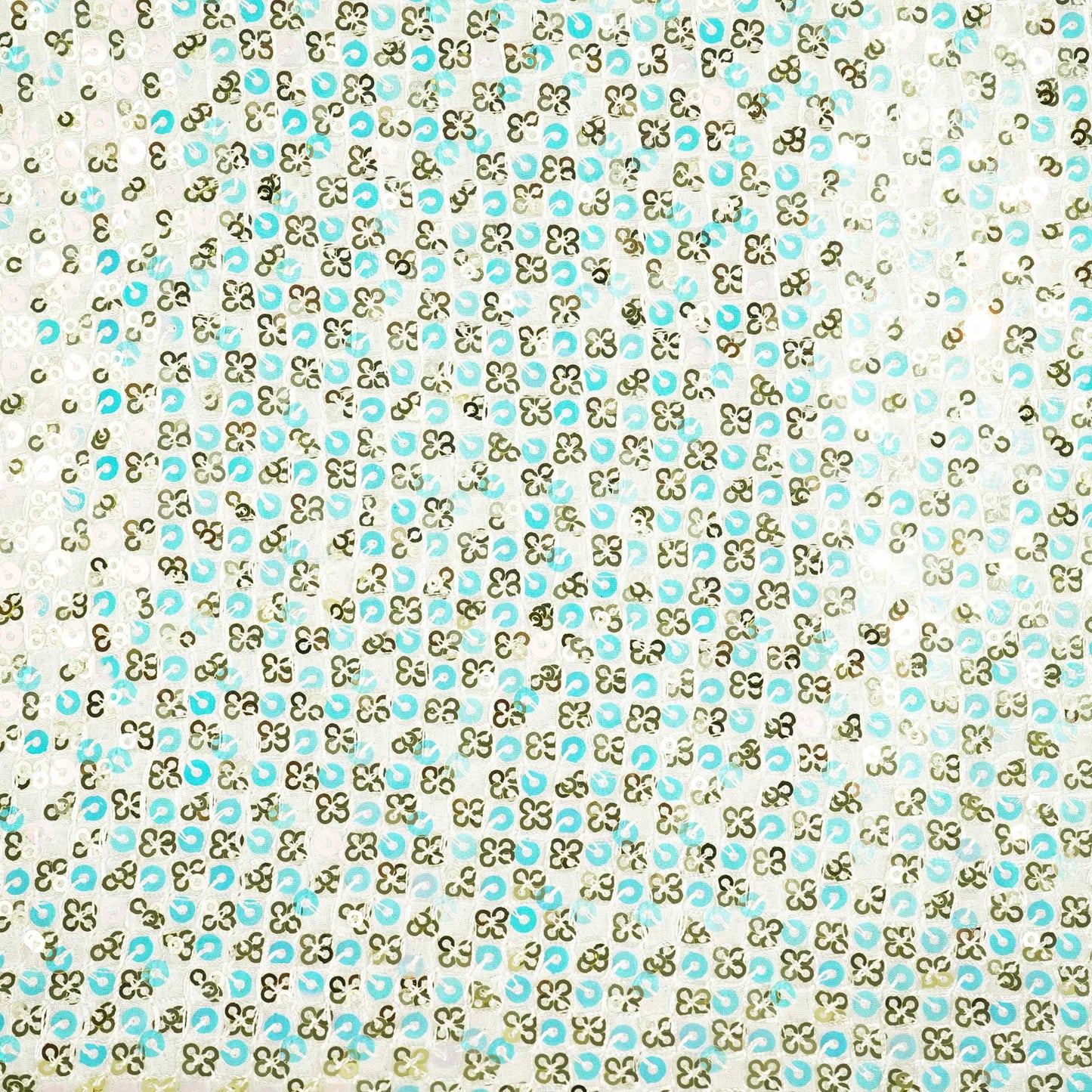 White Sequence Embroidery Gerogette KA-8815