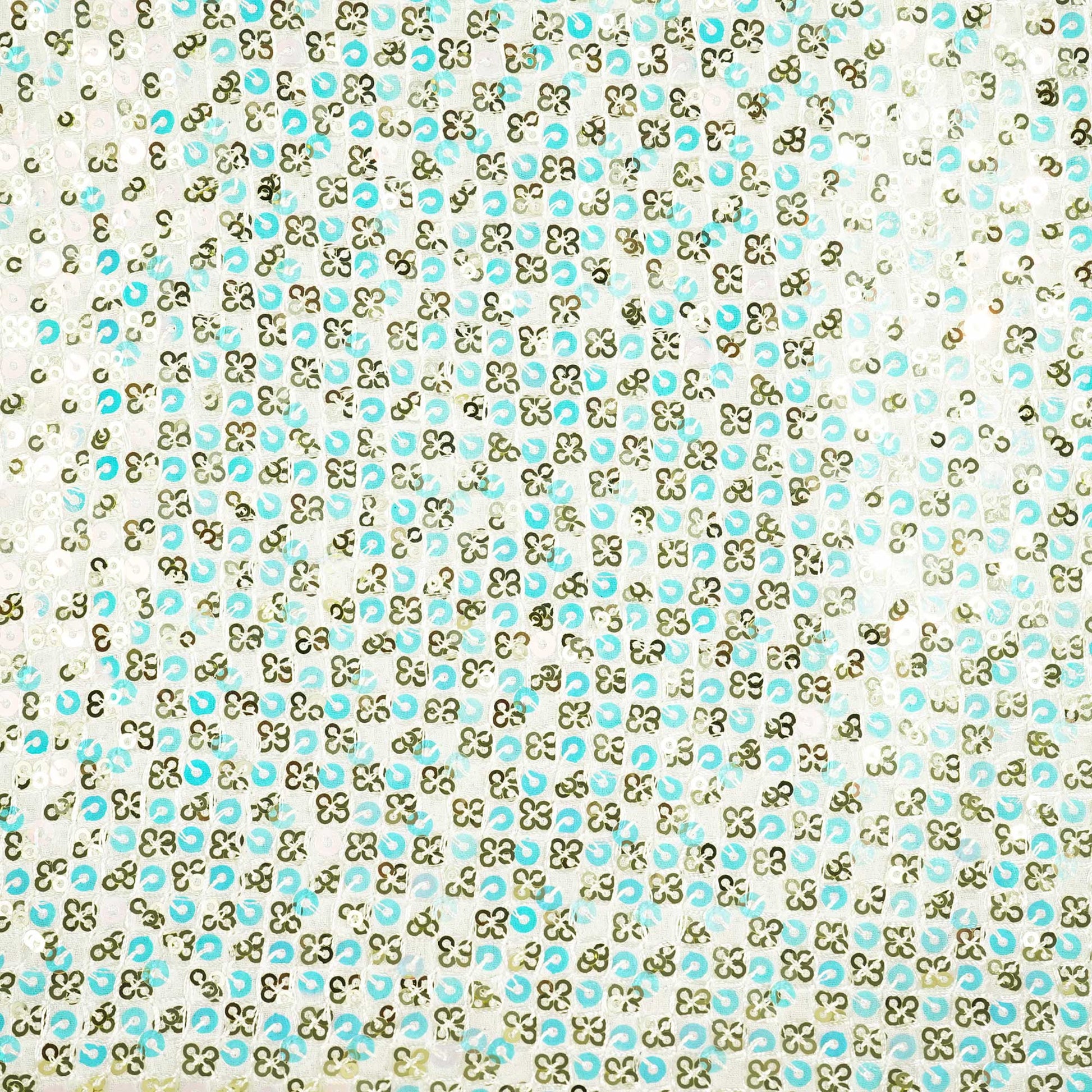 White Sequence Embroidery Gerogette KA-8815