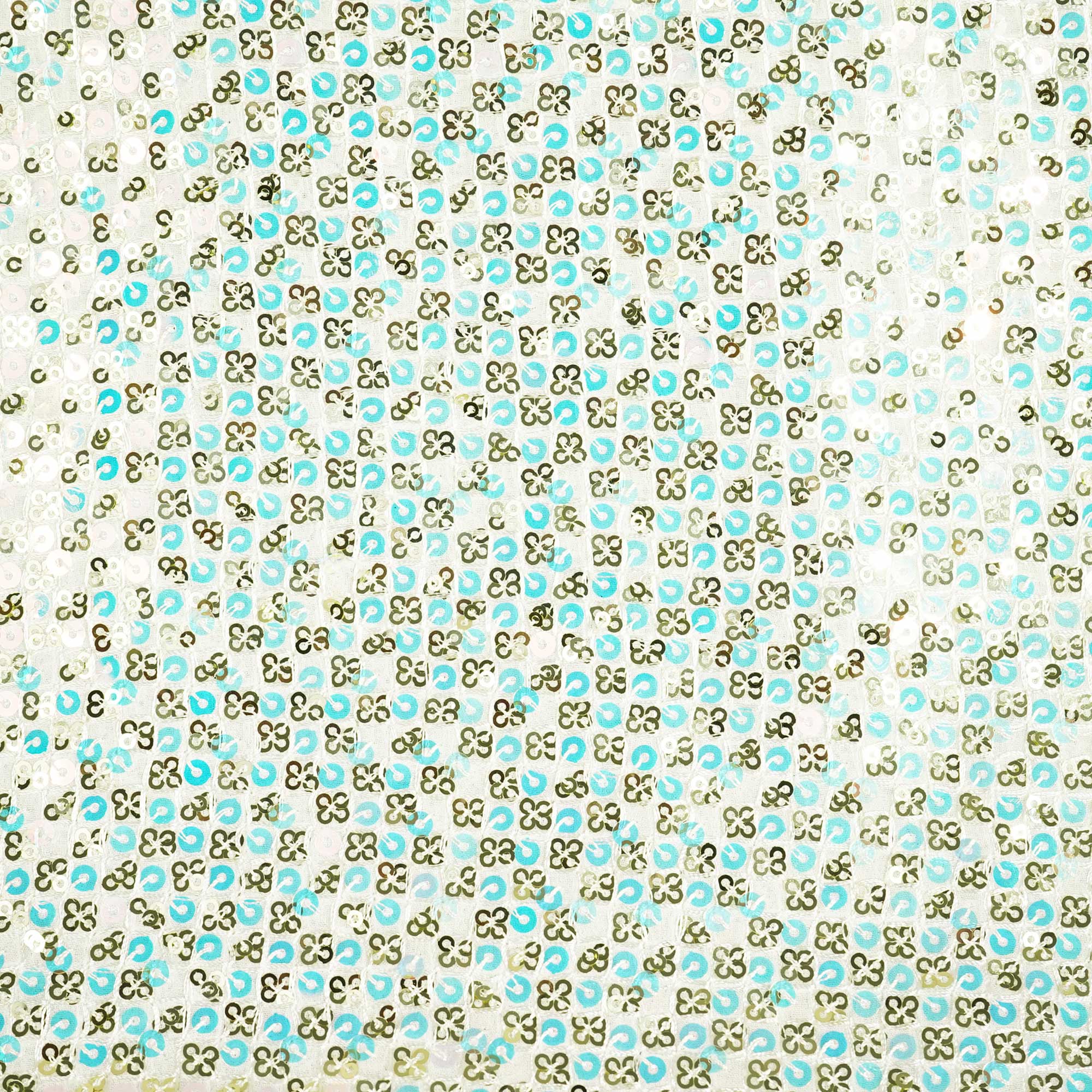 White Sequence Embroidery Gerogette KA-8815