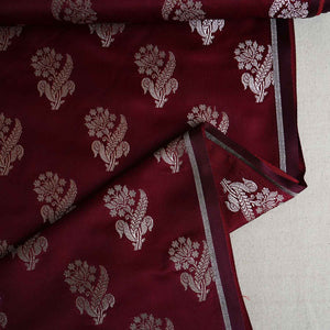 Maroon Saffron Silver Butti Brocade Fabric NH-28882 - TradeUNO