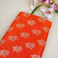 Orange Saffron Silver Butti Brocade Fabric NH-28883