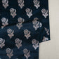 Teal Blue Saffron Silver Butti Brocade Fabric NH-28884