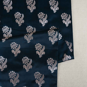 Teal Blue Saffron Silver Butti Brocade Fabric NH-28884 - TradeUNO