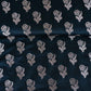 Teal Blue Saffron Silver Butti Brocade Fabric NH-28884