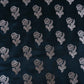 Teal Blue Saffron Silver Butti Brocade Fabric NH-28884