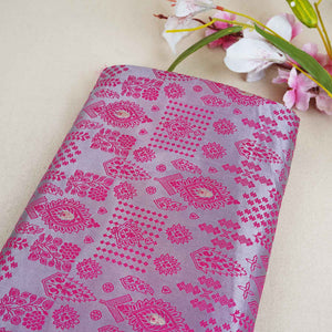 Lilac & Pink Traditional Weave Brocade Fabric NH-28885 - TradeUNO