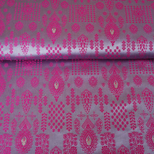 Lilac & Pink Traditional Weave Brocade Fabric NH-28885 - TradeUNO