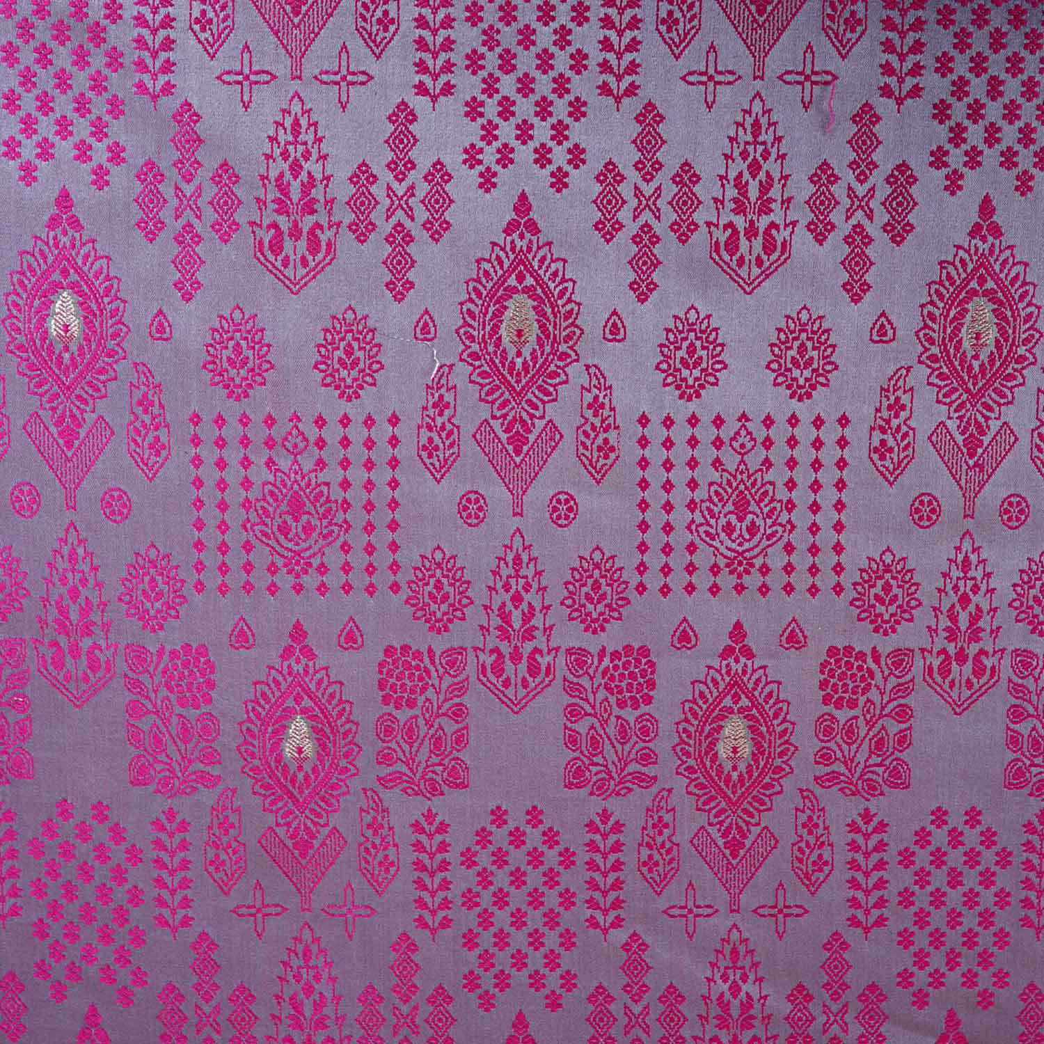 Lilac & Pink Traditional Weave Brocade Fabric NH-28885 - TradeUNO