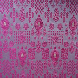 Lilac & Pink Traditional Weave Brocade Fabric NH-28885 - TradeUNO