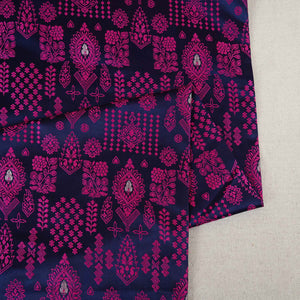 Blue & Pink Traditional Weave Brocade Fabric NH-28886 - TradeUNO