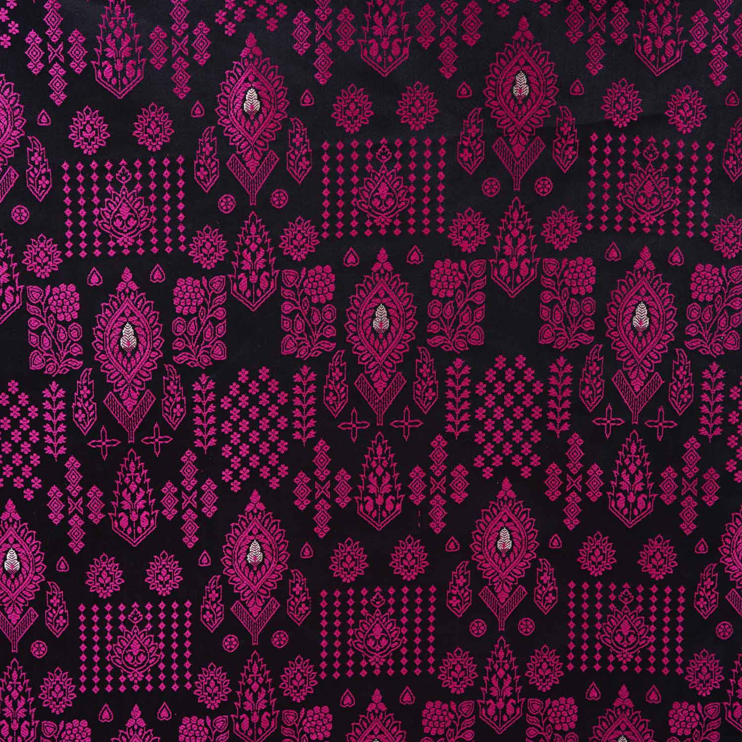 Wine & Pink Traditional Weave Brocade Fabric NH-28887 - TradeUNO