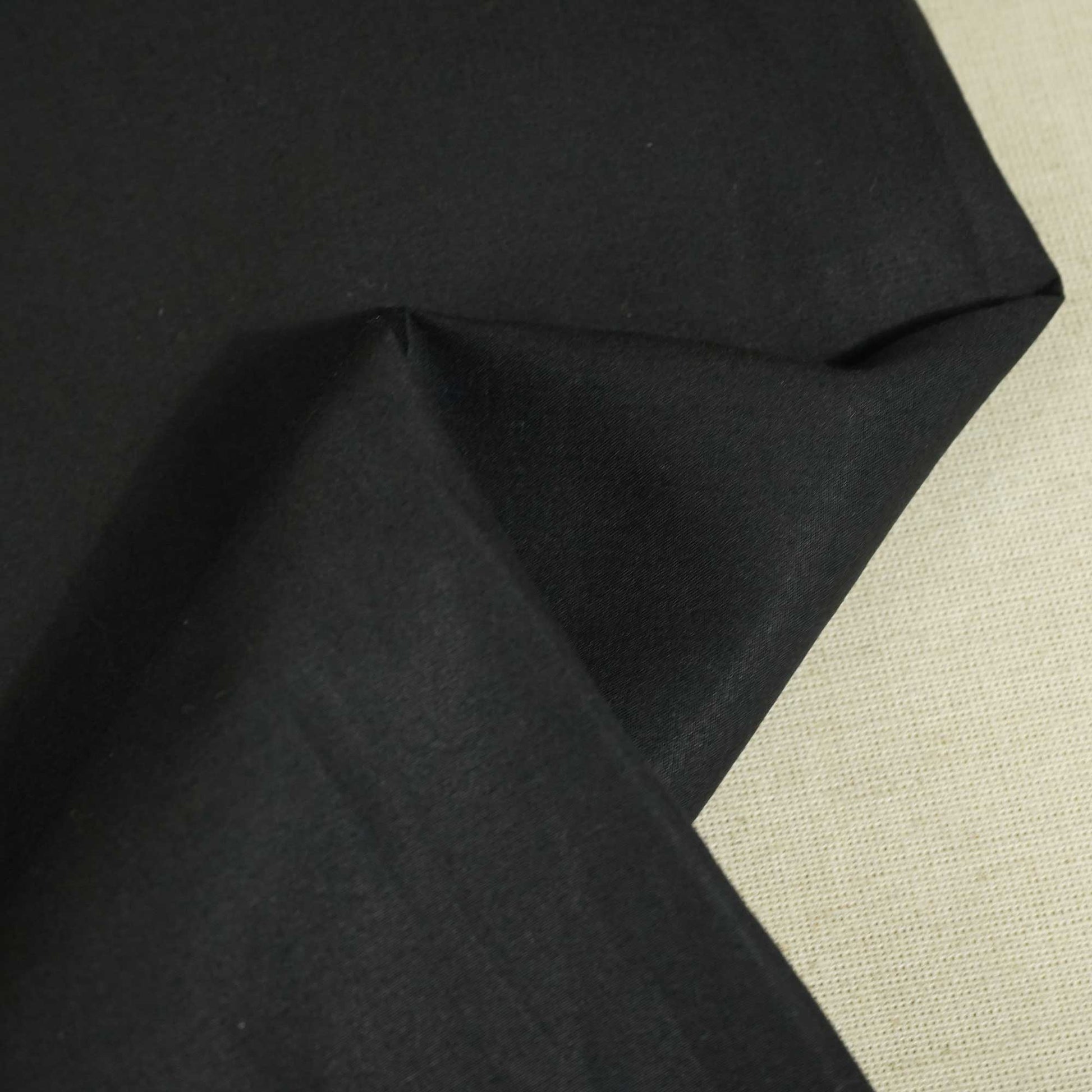 Black Solid Poplin Fabric STI-8877