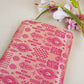 Cream & Pink Traditional Weave Brocade Fabric NH-28888