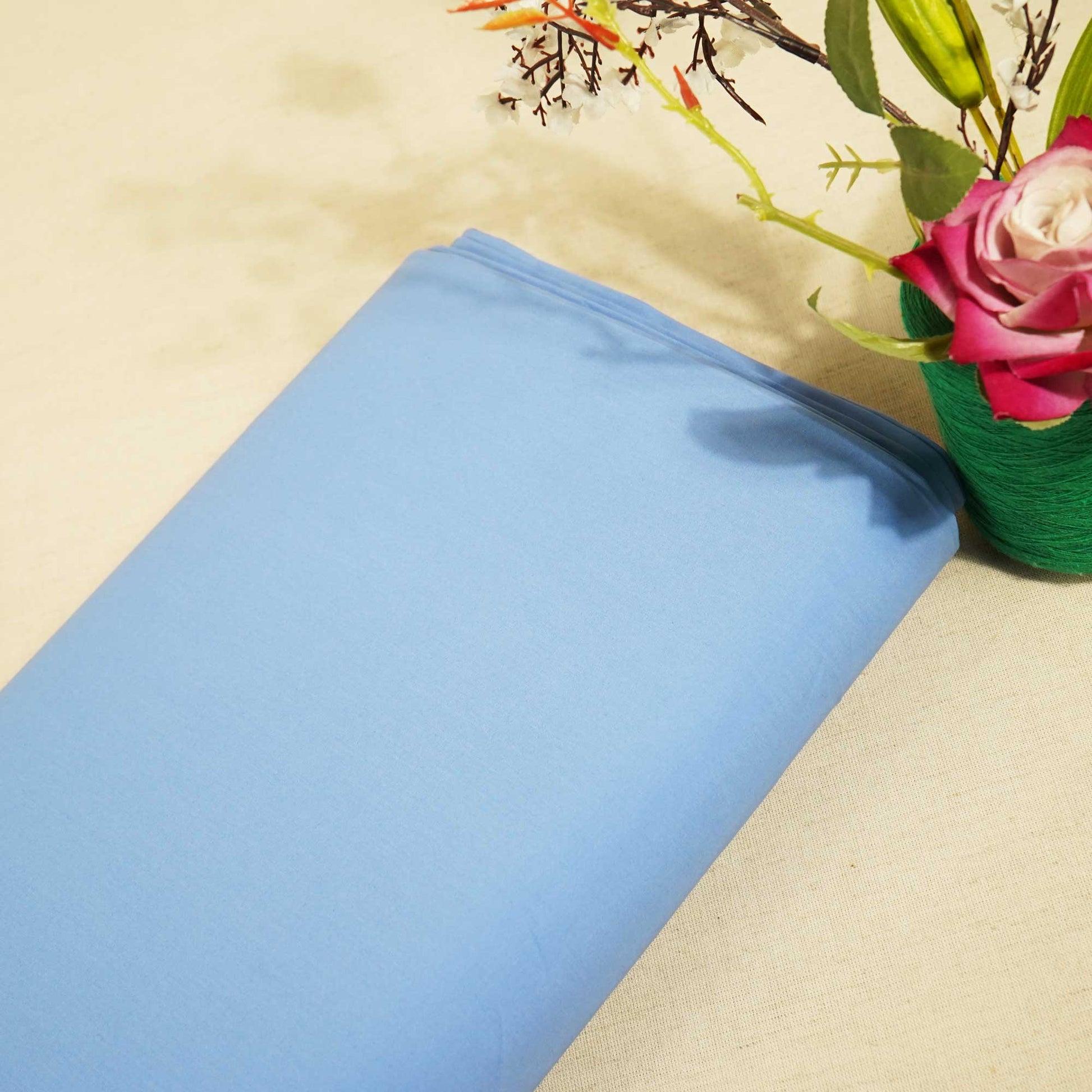 Sky Blue Solid Poplin Fabric STI-8882