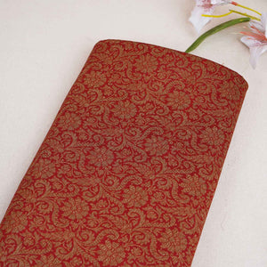 Red Antick Gold Jaal Brocade Fabric NH-28890 - TradeUNO