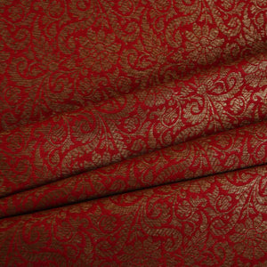 Red Antick Gold Jaal Brocade Fabric NH-28890 - TradeUNO