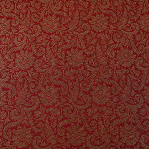 Red Antick Gold Jaal Brocade Fabric NH-28890 - TradeUNO