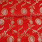 Orange Floral Jaal Katan Silk Fabric NH-28898