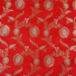Orange Floral Jaal Katan Silk Fabric NH-28898