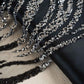 Black & Silver Handwork Bead Imported & Sequence Embroidery Net CF-8998