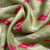 Green Pink Ikkat Print Bemberg Gajji Silk Fabric