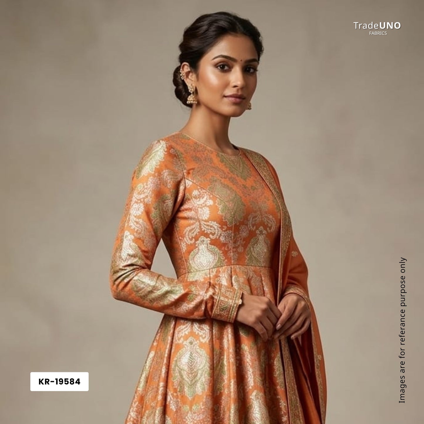 Orange Tanchui Silk Fabric KR-19584