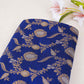Royal Blue Floral Jaal Katan Silk Fabric NH-28901