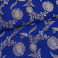 Royal Blue Floral Jaal Katan Silk Fabric NH-28901
