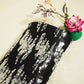 Black & Silver Imported Sequence Embroidery Net AAF-9012