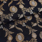 Black Floral Jaal Katan Silk Fabric NH-28902