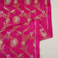 Pink Floral Jaal Katan Silk Fabric NH-28903