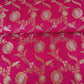 Pink Floral Jaal Katan Silk Fabric NH-28903