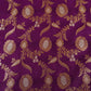 Purple Floral Jaal Katan Silk Fabric NH-28905