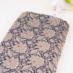 Wine Silver Jaal Brocade Fabric NH-28906 - TradeUNO