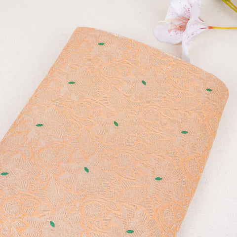 Peach Silver Jaal Fabric NH-28910