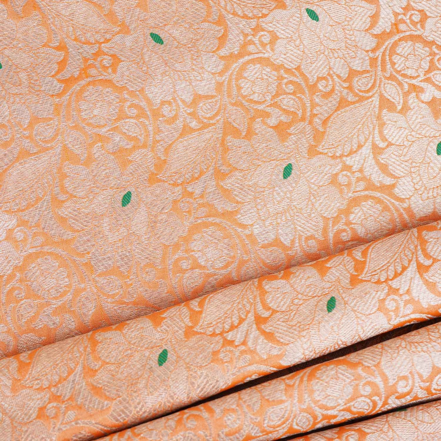 Peach Silver Jaal Fabric NH-28910