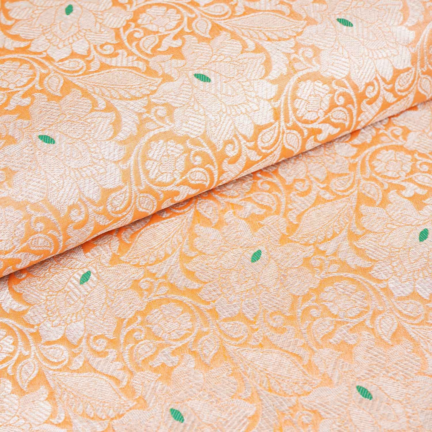 Peach Silver Jaal Fabric NH-28910