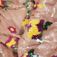 Light Purple & Multicolor Floral Sequence Embroidery Lycra Net CF-9110