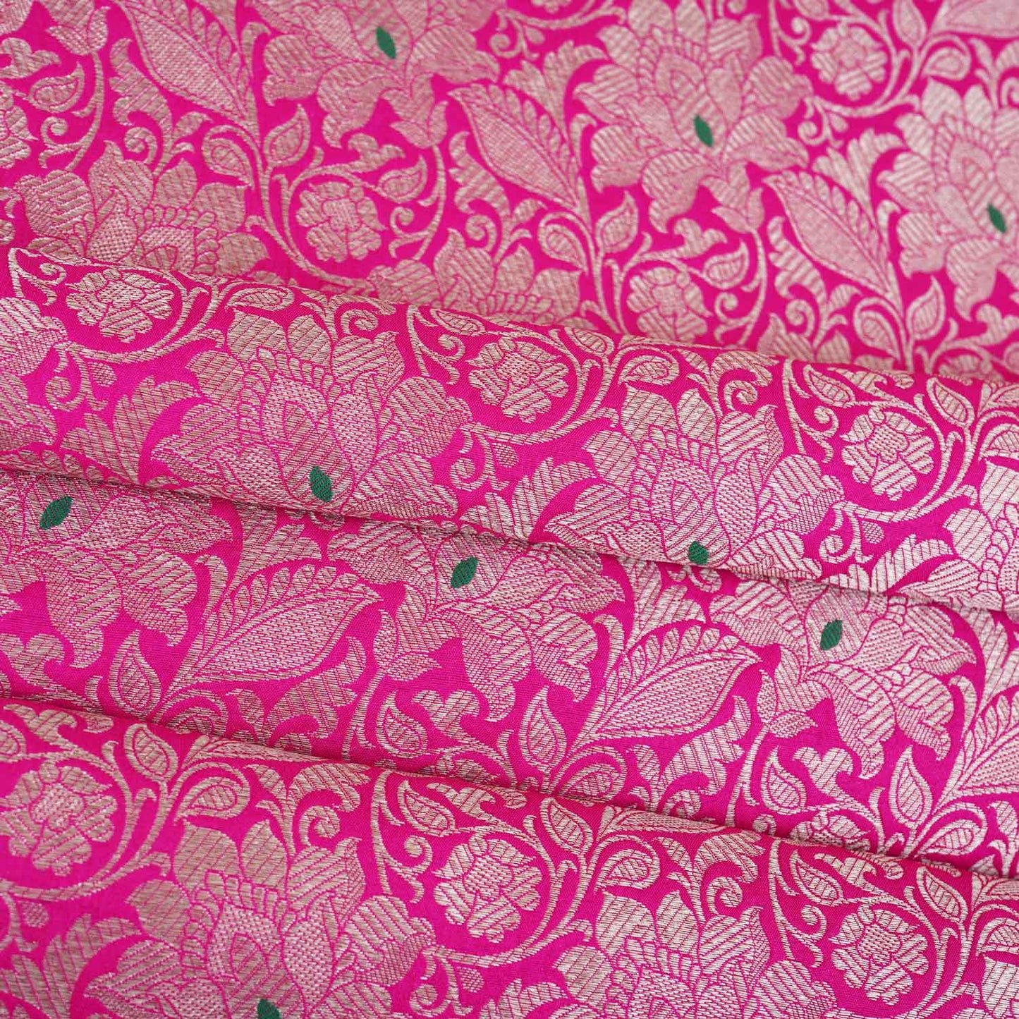 Magenta Pink Silver Jaal Fabric NH-28912